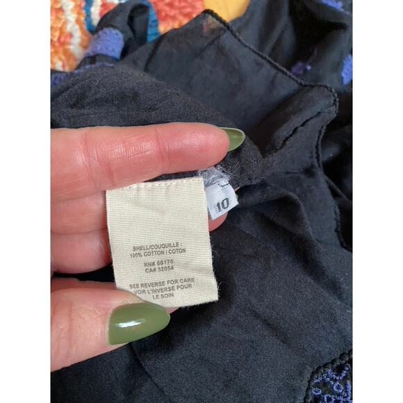 Vintage Embroidered Dress Sheer Black - Picture 10 of 11